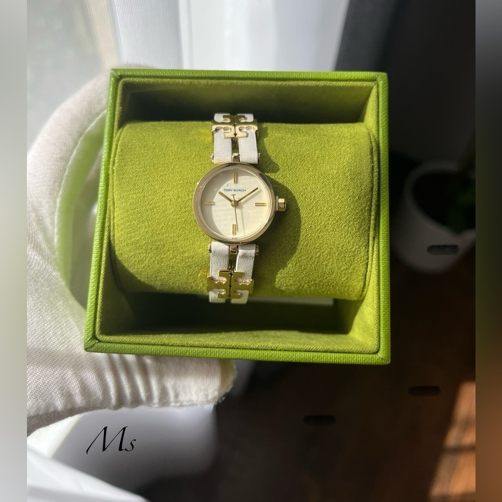 Tory Burch Women's The Kira Ivory Leather Strap Watch
